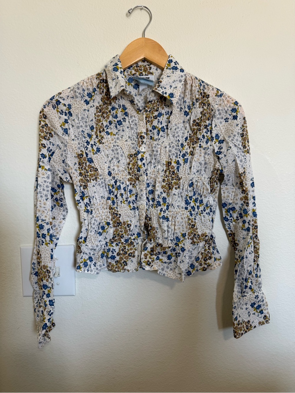 Future Collective Cropped Floral Button-Down Shirt